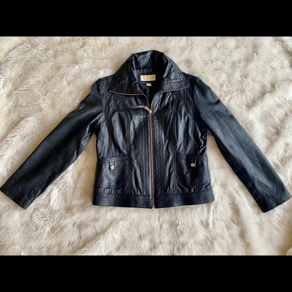 Michael Kors black leather jacket